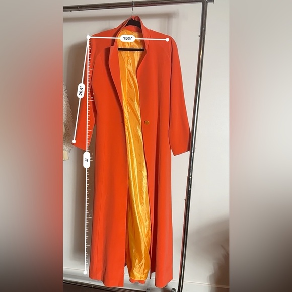 1990's Citrus Custom Silk Coat with yellow lining - Size 2-4 - Picture 7 of 7